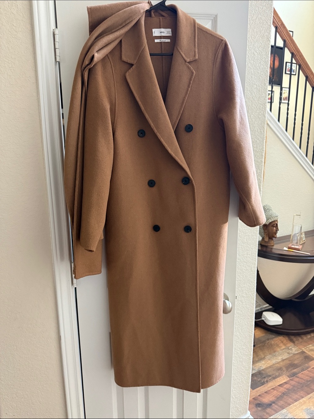 Mango Double-Breasted Camel Trench Coat - Picture 6 of 6